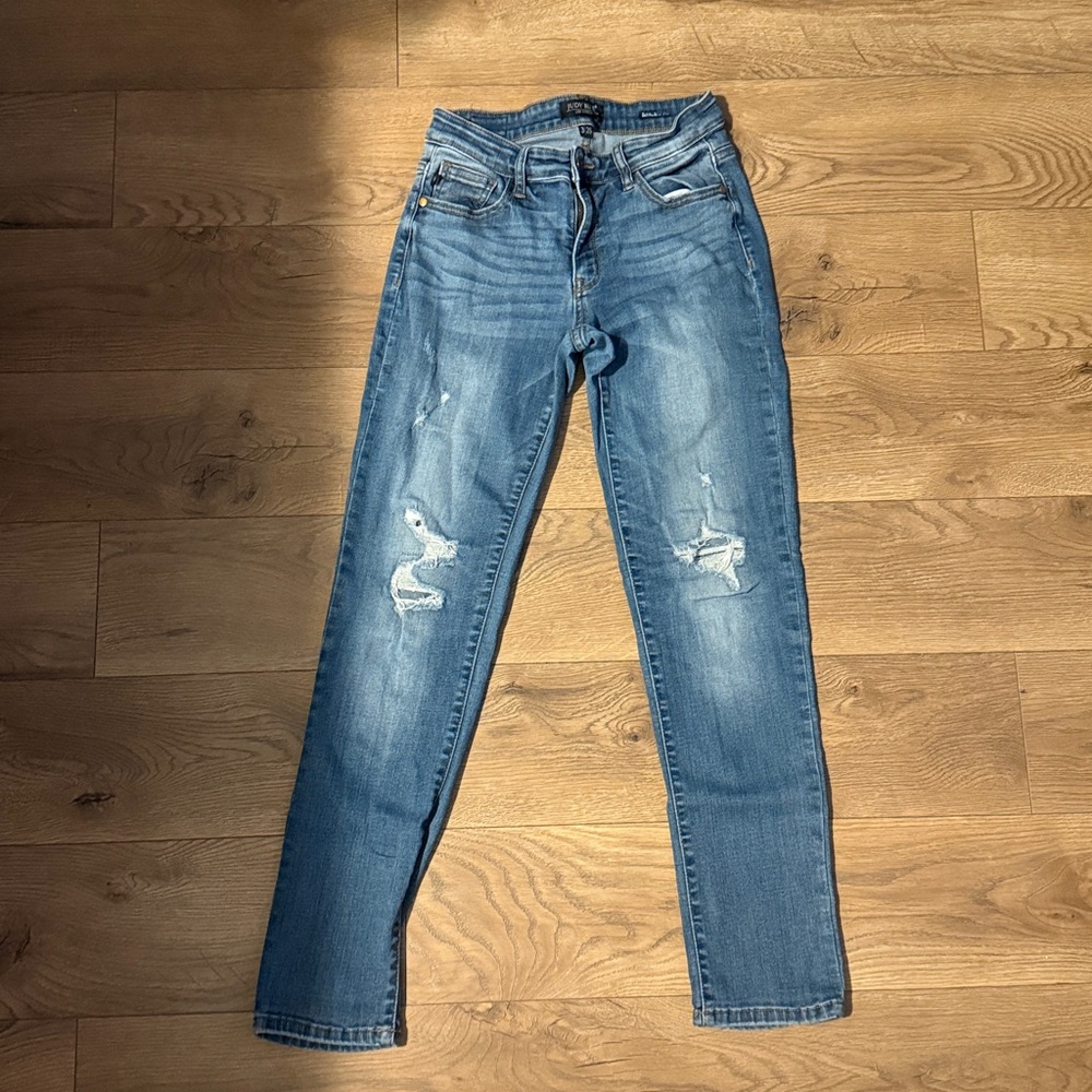 Judy Blue Women's Boyfriend Jeans - Light Blue